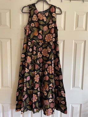 BNWOT Princess Highway Black Floral & Berry Print Tired Midi Dress